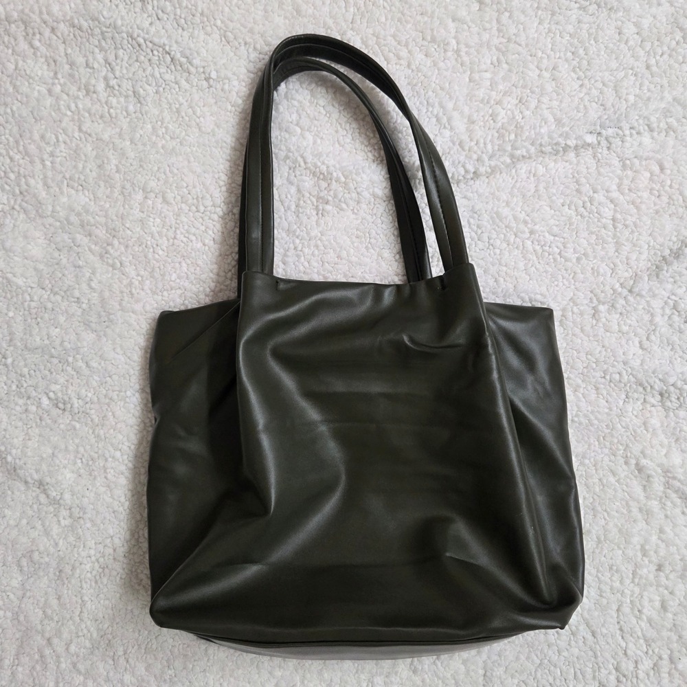Neiman Marcus Olive Green Tote Bag Shoulder Bag Shopper Carryall